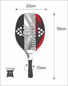 Raquettes de beach tennis et de padel sur mesure avec filet en fibre de carbone, face de 20 mm, poids de 310-330 g, logos et combinaisons de couleurs - Product Image 4