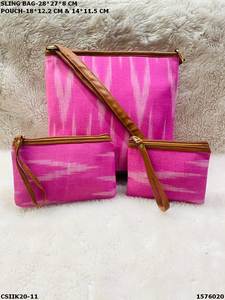 Ikkat Fabric Combo <b>Evening</b> <b>Bags</b> with Cotton Lining Premium Material for Stylish Occasions - Product Image 3
