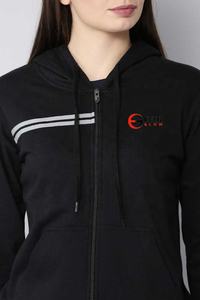 Sweats à capuche personnalisés de haute qualité quantité minimale de commande, à fermeture éclair, extra longs pour femmes - Product Image 4