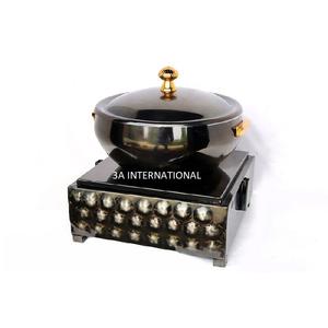 บริการจัดเลี้ยงอาหารในงานแต่งงานและโรงแรมจานบุฟเฟ่ต์อาหารอุ่นโต๊ะรับประทานอาหารเย็นพร้อมขาตั้งสีดำ - Product Image 1