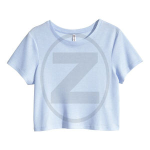 Basic o neck short sleeve candy color bodycon <b>crop</b> t shirt wholesale woman summer <b>tops</b> - Product Image 1