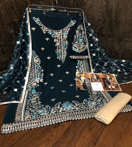 Traje paquistaní Shalwar Kameez para mujer, traje de fiesta de 3 piezas - Product Image 1