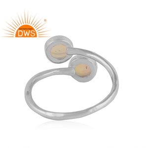 Bague en argent Sterling 925 pour fille, opale de feu, naturelle éthiopienne, fabricant de bijoux, à la mode - Product Image 3