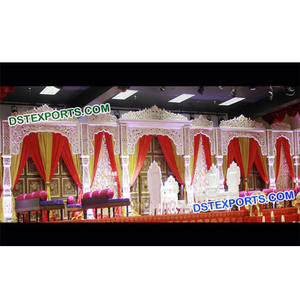 Conjunto de escenario de boda, decoración de escenario glamurosa, bonito conjunto de noche de boda, Grand bollwood - Product Image 1