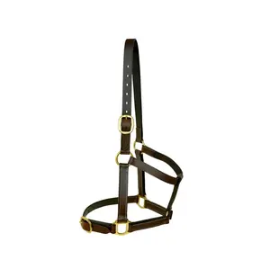 Cabestro para Caballo Estilo Western Personalizable, Diseña el Tuyo, de Cuero y Cuerda de Nylon, Hecho a Mano por Fabricante Indio - Product Image 1