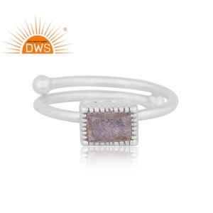 Elegent 925 Fine Sterling Silver Natural <b>Labradorite</b> Gemstone Stackable <b>Ring</b> Jewelry For Women Gift For Her - Product Image 2