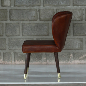 Mobilier de maison moderne-Chaise de salle à manger en fer et cuir pour appartement ou villa Design métallique pour hôtels - Product Image 3