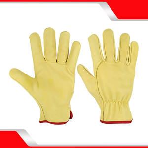 Gants de conduite en cuir de vache fendu personnalisés de meilleure qualité unisexe Gants de sécurité en cuir PU véritable pour motos et motards - Product Image 4