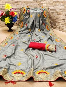 Look riche réception porter saree en soie dola avec pièce de chemisier femmes indiennes portent sari pas cher bas prix fabrication en gros vêtement surat - Product Image 1