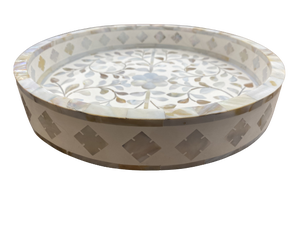 Plateau de service en nacre de haute qualité avec design floral pour bar de bureau d'hôtel à domicile fabriqué en Inde de style traditionnel - Product Image 2