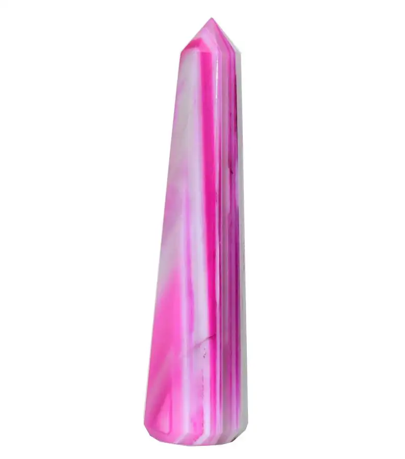 Rosa de cristal curativo punto lápiz masaje varita obelisco para la meditación y hacer de la red