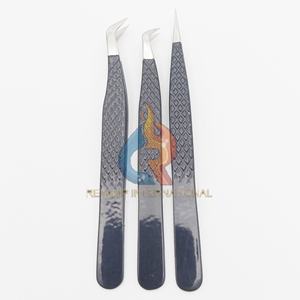 Volume russe professionnel isolation droite pince à épiler en acier inoxydable pince à épiler couleur noire fibre pointe pince à cils - Product Image 3