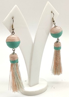 Boucles d'oreilles clous ethniques géométriques vertes tressées creuses en perles acryliques, plaquées or, faites à la main, bijoux d'anniversaire