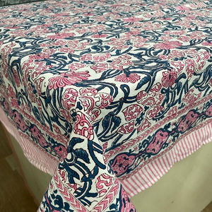 Bloc de Table en coton indien, 6 ou 8 places, motif Floral, fait à la main, base blanche, nappe, nouveauté - Product Image 3