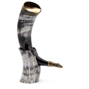 Corne à boire Viking sculptée à la main avec support de corne corne à boire en agate de bière véritable faite à la main par Axiom Home Accents - Product Image 6
