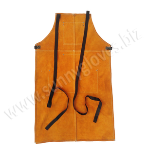 Welding apron made of premium quality orange cow split leather - Product Image 2