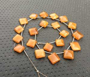 Cuentas de cuarzo rutilo de buena calidad, piedras preciosas naturales de forma cuadrada, Briolette suave, venta al por mayor, 1 hilo - Product Image 5