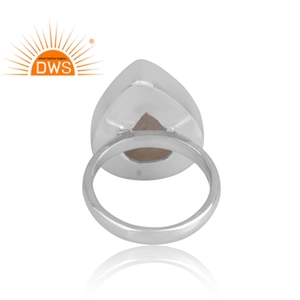 Solid 925 Sterling Fine Silver <b>Ring</b> Jewelry Manufacturer Pear Cut Rainbow <b>Moon</b> Stone Gemstone <b>Ring</b> Jewelry - Product Image 4