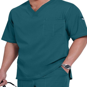 ชุดยูนิฟอร์มร้านเสริมสวยแบบสองชิ้นสำหรับผู้หญิงและผู้ชาย คอวี ผ้าโพลีเอสเตอร์/คอตตอน สำหรับชุดพยาบาลและชุดทำงาน - Product Image 2