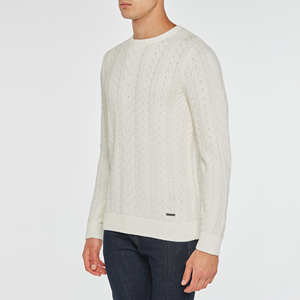 Hommes ODM Solid Pattern Ras Du Cou Tricoté Manches Longues Yarn Dyed Sweatshirts - Product Image 2