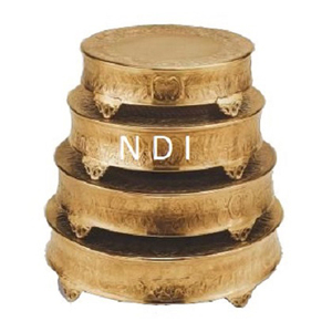 Accessoires de décoration de table pour hôtels au design exclusif, supports à gâteaux pour mariages et fêtes, finition dorée pour la maison et les hôtels - Product Image 3