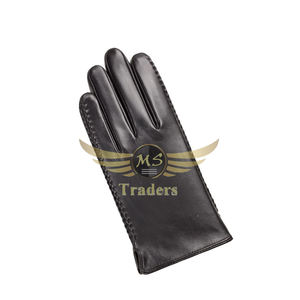 Guantes de invierno para hombre, pantalla táctil de cuero genuino, forro de lana de piel de oveja Real, guantes de conducción cálidos hechos a medida, profesionales - Product Image 4