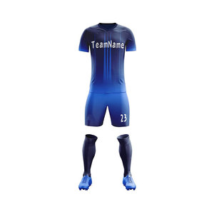 Conjuntos de camisetas de fútbol personalizadas OEM para hombre, venta al por mayor, precio al por mayor, Impresión de logotipo de gel de silicona, uniforme de fútbol en stock económico - Product Image 2