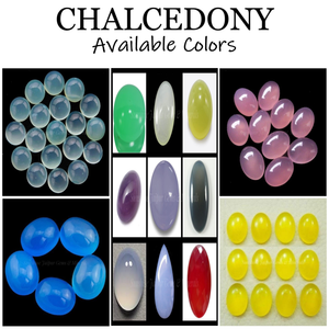 เบาะ10X14mm ตัดสีฟ้า/ชมพู/เหลือง/อควาคาลซิโดนีธรรมชาติที่มีคุณภาพสูงอัญมณีหลวม | - Product Image 2