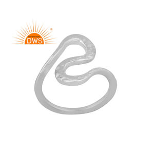 แหวนเงินแท้สเตอร์ลิงลายคลื่นทำมือรุ่นล่าสุดปี 2026 สำหรับผู้หญิง จากผู้ผลิตเครื่องประดับเงิน - Product Image 1