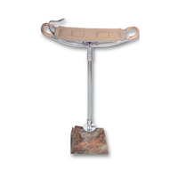 Tabouret de chasse trépied moderne en bois brun, cuir et acier inoxydable, durable, léger, luxueux et populaire, capacité 250 lb, droit/gauche