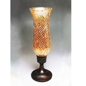 Grand Porte-Bougie Hurricane en Mosaïque Fait Main en Verre Cristal Style Antique pour Mariages - Product Image 2