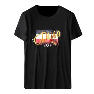 Camisetas personalizadas de algodón y LICRA para hombre, camisetas transpirables antibolitas con estampado de patrón sólido y logotipo de talla grande, camisetas de lana con hombros descubiertos - Product Image 5