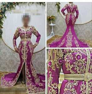 ZARI WORK KARAKOU CAFTAN DRESS WITH COLORFUL EMBROIDERY OF DABKA, CRYSTAL GLASS BEADS,GLASS STONE WORK FOR PARTY-WEAR @ 2022 - Product Image 2