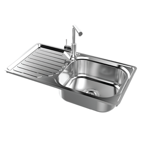 Évier de cuisine avec robinet, bol simple personnalisé en acier inoxydable - Product Image 2