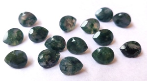 Ágata musgo Natural de alta calidad, 6x8mm a 7x10mm, Ágata suelta de alta calidad con facetas de pera - Product Image 3