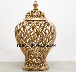 เหยือกขิงโลหะแบบปิดบนโต๊ะอย่างน่าชื่นชมเหยือกดีไซน์ทำด้วยมือปะการังโลหะขัดเงาสีทองสำหรับผู้ผลิตอินเดีย - Product Image 2