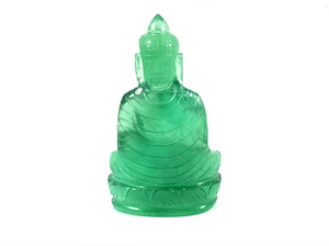 Buda de fluorita verde para decoración del hogar, piedra curativa de cristal de Reiki, fluorita verde - Product Image 3