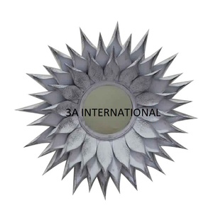 Arte de pared de estilo único, accesorios de decoración de pared de Hotel, montaje en pared, arte de Metal, hoja de pinchos recubierta de polvo gris, precio al por mayor - Product Image 1