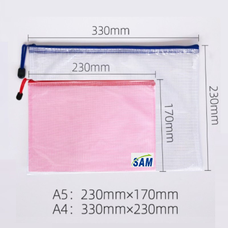 A4 Plastic Clear Zippy Bag Document Storage Folder Wallet Black - View #2