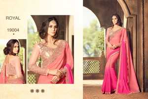 Sari traditionnel indien de style Bollywood avec pièce de chemisier / Sari lourd pour femmes indiennes pour mariage - Product Image 5