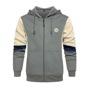 Sudaderas con cremallera de invierno para hombre de buena calidad con bolsillos de dos lados transpirable y secado rápido algodón/poliéster Color sólido - Product Image 1