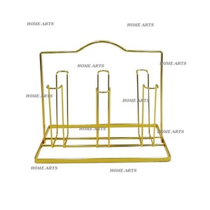 Porte-gobelet en verre couleur or de qualité supérieure porte-gobelet en verre en métal de conception la plus récente pour la cuisine, la maison et l'hôtel - Product Image 6