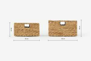 Bañadores de almacenamiento de jacinto de agua, juego ecológico, 2 unidades, Natural, tejido a mano, cesta de almacenamiento de agua de Vietnam - Product Image 2