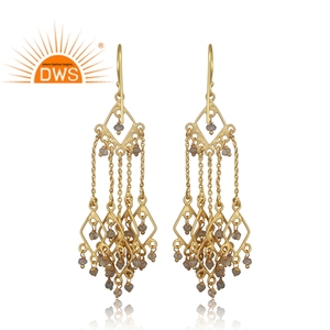 Multi Labradorite Gemstone Set Boucles d'oreilles chandelier en argent 925 plaqué or Fournisseur de bijoux Collection classique - Product Image 3