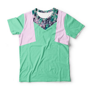 Confortable personnaliser nouveau Patch Work Design Flora impression numérique tissu de haute qualité T-Shirts unisexe - Product Image 1