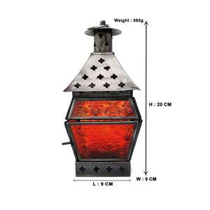 Linterna de Metal cuadrada antigua hecha a mano, producto de la mejor calidad, vidrio Multicolor para luces de té Diya para Navidad, superventas - Product Image 4