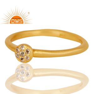 แหวนเงินแท้ชุบทองประดับพลอยโทแพซสีขาวธรรมชาติสำหรับผู้หญิง รุ่นยอดนิยมปี 2026 จากผู้ผลิตเครื่องประดับ - Product Image 3