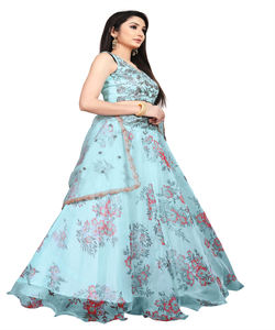 Fancy Organza Silk Floral Printed Lehenga Choli con Dupatta Party Wear Mejor precio Mercado textil Surat Textilr Market Étnico - Product Image 2