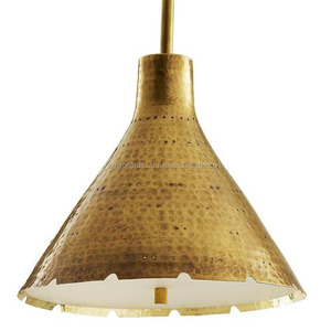 Petite suspension abat-jour laiton avec chaîne toit suspension lampe polie Unique maison salon décoration suspension lampe - Product Image 5