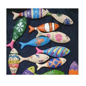 Pez decorativo de madera 100% Natural para niños, juguete Multicolor, decoración del hogar, pared colgante segura - Product Image 4